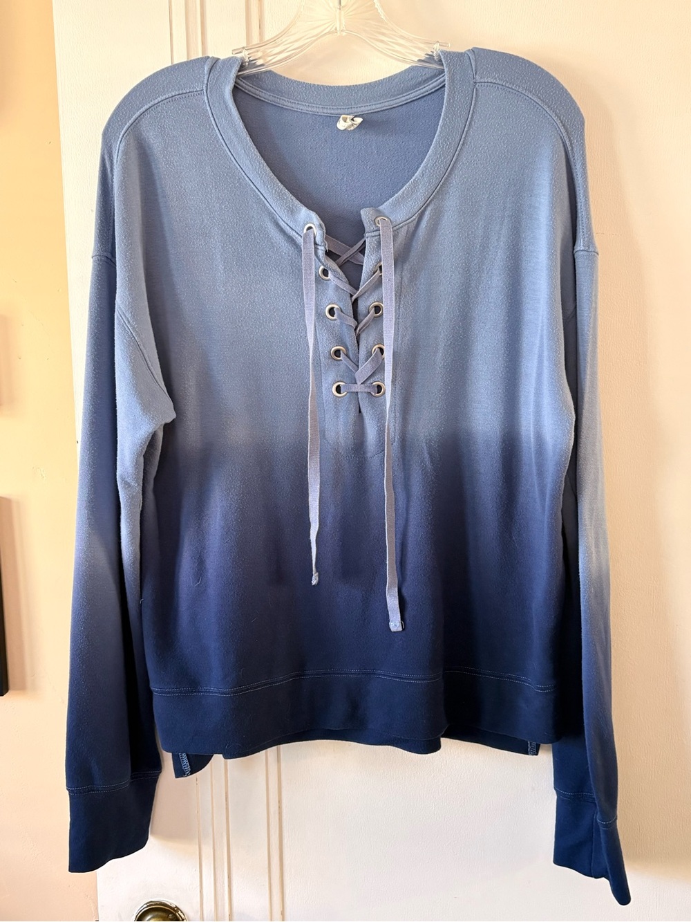 Y2K Mudd blue ombre laceup sweatshirt